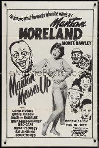 1j2059 MANTAN MESSES UP 1sh R1950s Moreland, Monte Hawley, Lena Horne, Toddy Pictures!