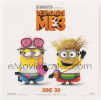 1j0294 DESPICABLE ME 3 10x10 promo card 2017 Minions, with cool games for kids on the back!