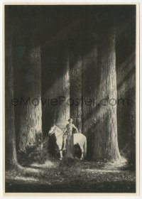 1j0289 DIE NIBELUNGEN 5x7 German bookplate 1935 Fritz Lang, Paul Richter on horse in forest!