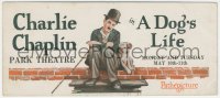 1j0306 DOG'S LIFE ink blotter R1920s great art of Charlie Chaplin & his beloved mutt!