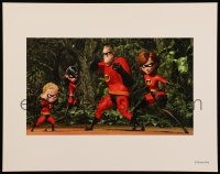 1j0112 INCREDIBLES 11x14 color litho print 2004 Disney/Pixar animated sci-fi superhero family!