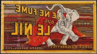 1j0090 JE NE FUME QUE LE NIL 8x13 French cigarette crate label 1910s Cappiello art, mirror image!