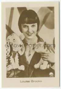 1j0127 LOUISE BROOKS German Ross cigarette card 1920s smiling with stuffed animals!