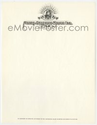 1j0117 MGM 9x11 letterhead 1950s Culver City, California, classic Leo the Lion studio logo!