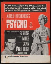 1j0094 PSYCHO English promotional guide 1960 Alfred Hitchcock, Tony Perkins, Janet Leigh, rare!