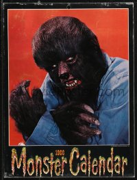 1j0498 MONSTER CALENDAR 1966 calendar 1966 Dracula, Frankenstein, Wolfman, Mummy, Gill Man & more!