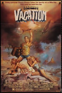 1j2075 NATIONAL LAMPOON'S VACATION studio style 1sh 1983 Chevy Chase and cast by Boris Vallejo!