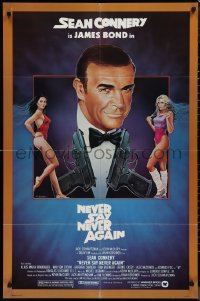 1j2077 NEVER SAY NEVER AGAIN 1sh 1983 art of Sean Connery as James Bond 007 by Obrero!