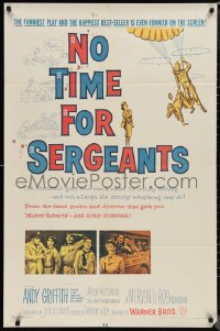 1j2086 NO TIME FOR SERGEANTS 1sh 1958 Andy Griffith, wacky Air Force paratrooper artwork!