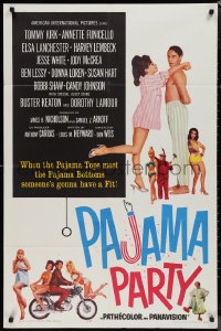 1j2095 PAJAMA PARTY 1sh 1964 Annette Funicello in sexy lingerie, Tommy Kirk, Buster Keaton!