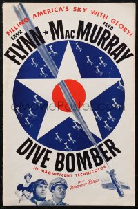 1j1681 DIVE BOMBER pressbook 1941 Michael Curtiz, aviators Errol Flynn & Fred MacMurray, ultra rare!