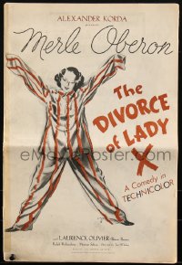 1j1730 DIVORCE OF LADY X pressbook 1938 Floherty art of Merle Oberon, Laurence Olivier, very rare!