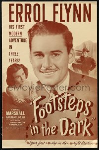 1j1683 FOOTSTEPS IN THE DARK pressbook 1941 Errol Flynn, Brenda Marshall, Ralph Bellamy, ultra rare!