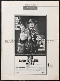 1j1684 FOR A FEW DOLLARS MORE pressbook 1967 1967 the man with no name is back, Clint Eastwood, cool!