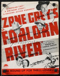 1j1737 FORLORN RIVER pressbook 1937 Buster Crabbe, Zane Grey thrill-packed romance of the West!