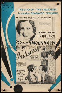 1j1741 INDISCREET pressbook 1931 Gloria Swanson, Ben Lyon, directed by Leo McCarey, ultra rare!