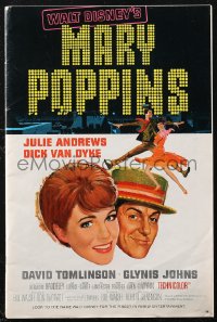 1j1691 MARY POPPINS pressbook 1964 Julie Andrews & Dick Van Dyke in Disney musical classic!