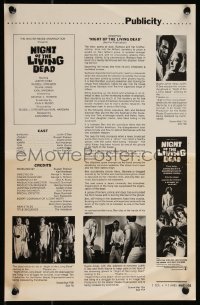 1j1757 NIGHT OF THE LIVING DEAD 2pg pressbook 1968 George Romero classic, they lust for human flesh!