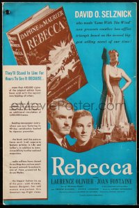 1j1695 REBECCA pressbook 1940 Alfred Hitchcock, Laurence Olivier, Joan Fontaine, ultra rare!