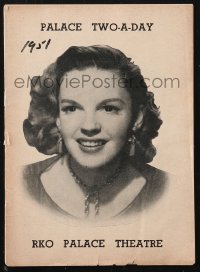 1j0225 JUDY GARLAND playbill 1951 Judy Garland at the RKO Palace Theatre, great cover portrait!