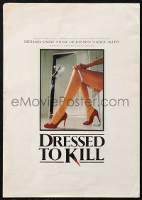 1j0511 DRESSED TO KILL Japanese promo brochure 1980 Brian De Palma, Michael Caine, Dickinson, rare!