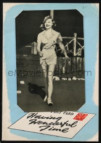 1j0514 HAVING WONDERFUL TIME promo brochure 1938 Ginger Rogers is a New York City typist, rare!