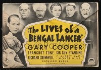 1j0520 LIVES OF A BENGAL LANCER promo brochure 1935 Gary Cooper, like souvenir postcard album, rare!