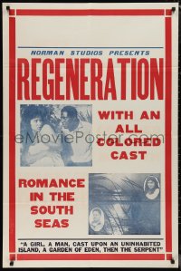 1j2119 REGENERATION 1sh 1923 beauty Stella Mayo, romance at sea with all-colored cast!