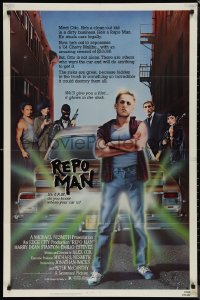 1j2122 REPO MAN 1sh 1984 Emilio Estevez & Harry Dean Stanton take cars from deadbeats who don't pay!