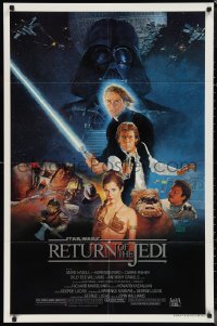 1j2125 RETURN OF THE JEDI style B studio style 1sh 1983 George Lucas classic, art by Sano!