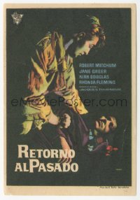 1j0410 OUT OF THE PAST Spanish herald 1958 different art of Robert Mitchum over guy by Mac Gomez!