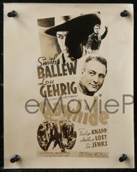 1j1676 RAWHIDE 2 8x10 stills 1938 baseball legend Lou Gehrig & Smith Ballew, both with poster art!