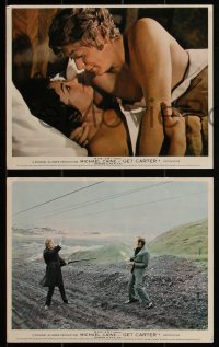 1j0190 GET CARTER 3 color English FOH LCs 1971 images of assassin Michael Caine, sexy Britt Ekland!