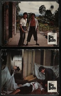 1j0283 FISTS OF FURY 9 French LCs 1973 Bruce Lee gives you biggest kick of your life, kung fu images!