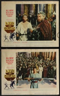 1j1264 DAVID & GOLIATH 8 LCs 1961 Orson Welles as King Saul with Ivica Pajer as David!