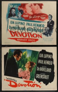 1j1266 DEVOTION 8 LCs 1946 pretty elegant Olivia De Havilland & Sydney Greenstreet sit at the opera!