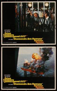 1j1385 DIAMONDS ARE FOREVER 3 LCs 1971 Connery as James Bond attacked in two and oil rig explosion!