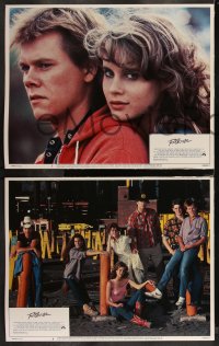 1j1278 FOOTLOOSE 8 LCs 1984 Lori Singer, Dianne Wiest, Kevin Bacon shows hicks how to dance!