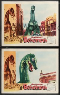 1j1281 GIANT BEHEMOTH 8 LCs 1959 massive dinosaur monster smashing city, great complete set!