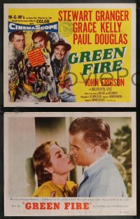 1j1284 GREEN FIRE 8 LCs 1954 beautiful Grace Kelly, Stewart Granger, Paul Douglas!