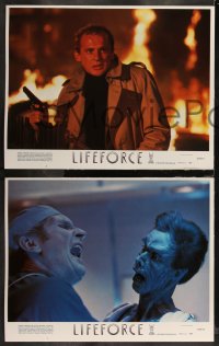 1j1299 LIFEFORCE 8 LCs 1985 Tobe Hooper directed, space vampire, wild sci-fi horror!