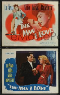 1j1302 MAN I LOVE 8 LCs 1947 sexy smoking bad girl Ida Lupino knows all about men, Robert Alda!