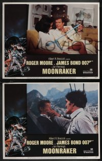 1j1309 MOONRAKER 8 LCs 1979 Roger Moore as James Bond, Lois Chiles, Kiel, Lonsdale, complete set!