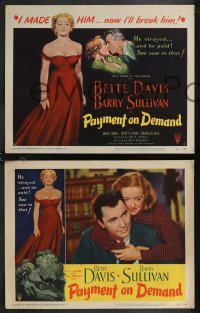 1j1318 PAYMENT ON DEMAND 8 LCs 1951 cool images of Kent Taylor, pretty Bette Davis, Barry Sullivan!