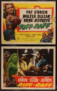 1j1327 RIFF-RAFF 8 LCs 1947 great images of Pat O'Brien & bad girl Anne Jeffreys, film noir!