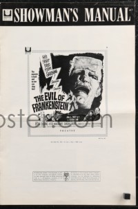 1j1733 EVIL OF FRANKENSTEIN pressbook 1964 Peter Cushing, Hammer, he's back and no one can stop him!