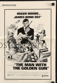 1j1751 MAN WITH THE GOLDEN GUN pressbook 1974 art of Roger Moore as James Bond by Robert McGinnis!