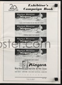 1j1756 NIAGARA pressbook 1953 classic art of giant sexy Marilyn Monroe on famous waterfall!