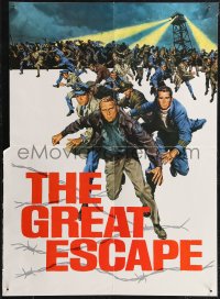 1j0513 GREAT ESCAPE promo brochure 1963 Steve McQueen, Charles Bronson, unfolds to 18x24 poster!