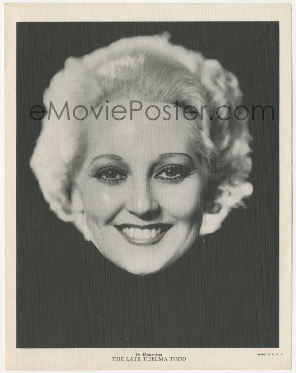 eMoviePoster.com: 1j0045 THELMA TODD 8x10 Emo movie club fan photo 1936 ...